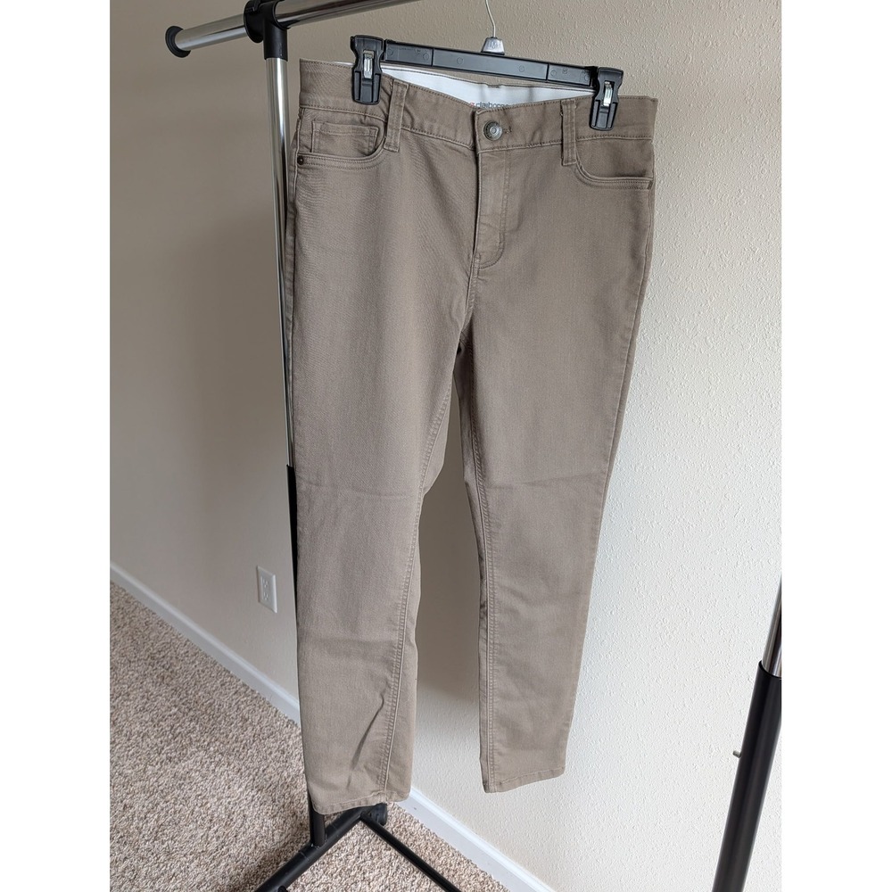 Maurices Womens Khaki Tan Skinny Pants Size 7/8 Stretch Mid Rise Casual Trousers